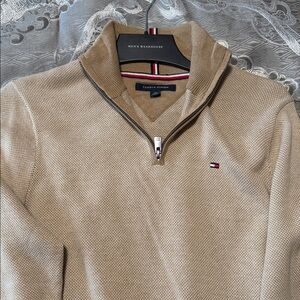 Tommy Hilfiger Beige Zip-Up Men's Sweater